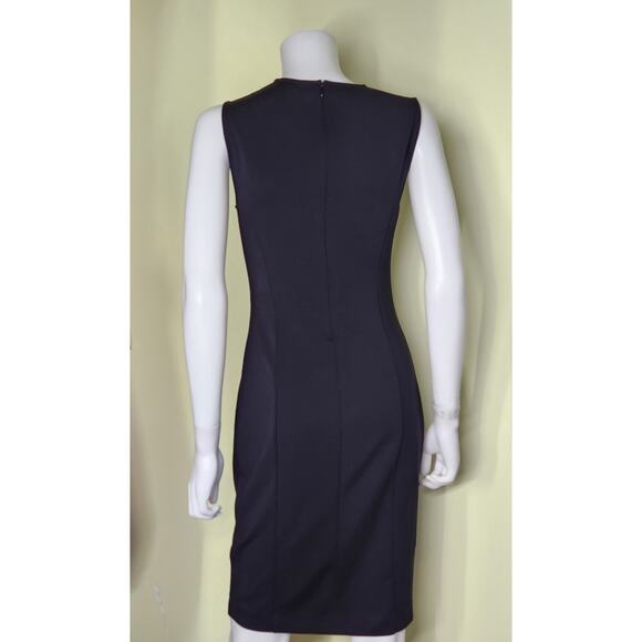 J. Crew 365 Ponte Ruched Dress Size 4 Black Pencil Midi Luxury Career Wear - Picture 5 of 11